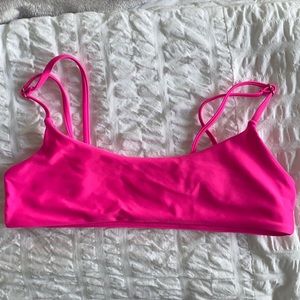 Neon Pink Shein Bathing Suit Top